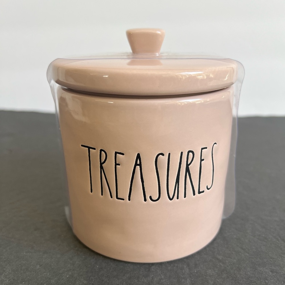 NWT Rae Dunn Pink Treasures Lidded Jar